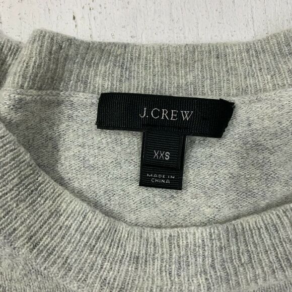 J. Crew Pear Knit Sweater Size XXS Wool Rabbit Hair Blend Gray Pullover Rib Trim - Picture 9 of 12